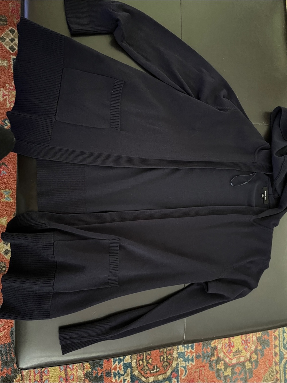 Verve Ami black Open-Front Hooded Cardigan